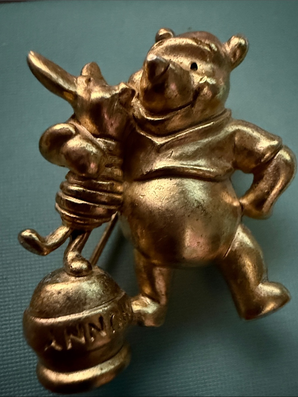 Gold-ToneWinnie the Pooh & Piglet Brooch - Picture 6 of 7